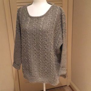 Neiman Marcus grey wool blend slouch sweater